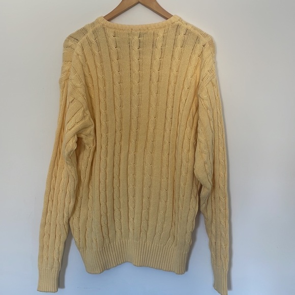 Vintage BURBERRY “Burberry’s” Yellow Cable Knit Sweater - XL - Picture 3 of 3